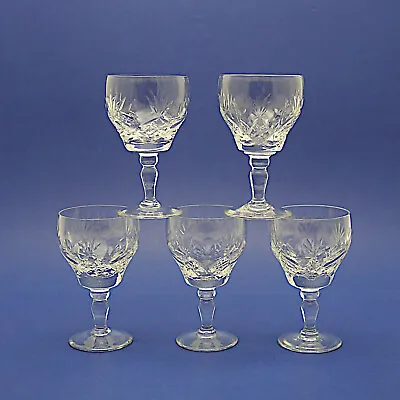 Buy Five Royal Brierley Crystal 'Elizabeth' Pattern Wine Glasses - 12cm/4.75  High • 29.99£