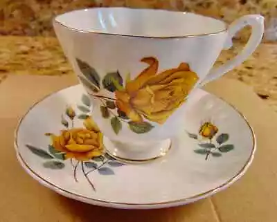 Buy Vintage Tea Cup/Saucer Set Royal Grafton Fine Bone China England Yellow Rose • 12.25£