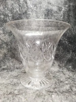 Buy Large Vintage Lead Cut Crystal Glass Made In England Tudor Glass Vase Signed  • 9.99£