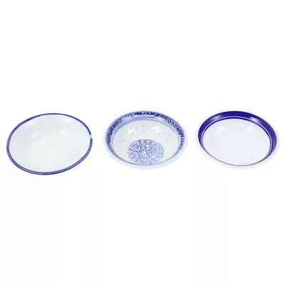 Buy  3 Pcs Blue And White Porcelain Seasoning Plate Ceramics Dinnerware Dishes • 13.49£