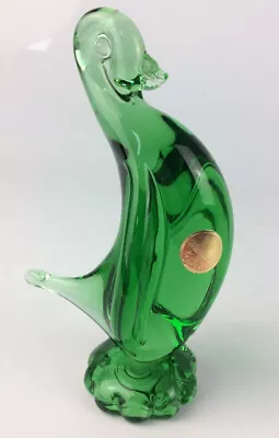 Buy Murano Green Italian Art Glass Bird Duck Penguin Figurine 14cm • 14£
