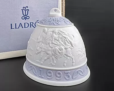 Buy Lladro 1993 Blue Nativity Scene Jesus Christmas Ornament Bell W/ Damaged Box • 28.46£