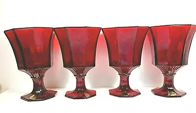 Buy Independence Glassware Ruby Red Goblets Original Stickers Set Of 4, 10 Oz 6  • 60.65£