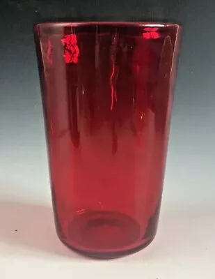 Buy Large 8  Vintage WHITEFRIARS Ruby Red Glass Tumbler Vase Design 8473 • 38.95£