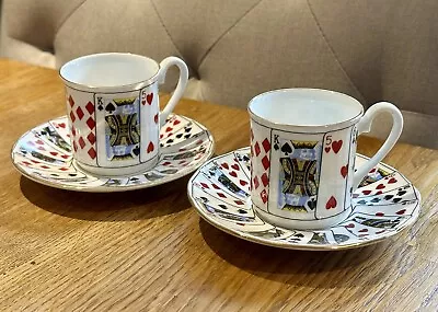 Buy Queens Staffordshire Fine Bone China Cut For Coffee - Espresso Cup And Saucers • 12.99£