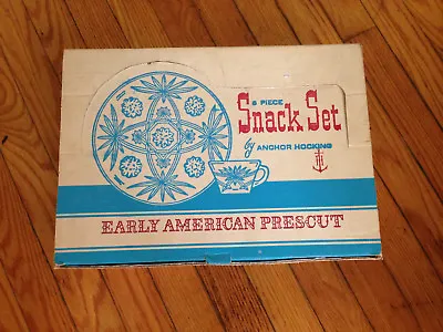 Buy Vtg Anchor Hocking Early American Prescut/EAPC 8 Piece Snack Set,Original Box • 16.86£