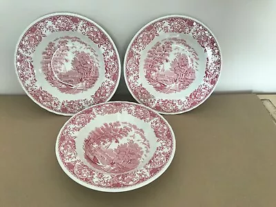 Buy Royal Tudor Ware Olde England Bowl Soup - Pink & White Transfer Ware • 12.50£