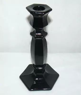 Buy Black Amethyst Octagon L.E. Smith Candle Stick Holder 7 1/4  High • 28.28£