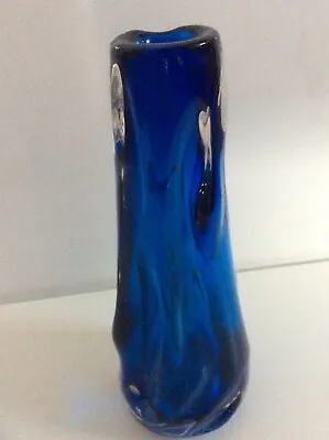 Buy Whitefriars Blue Cased Knobbly Art Glass Vase 1960s • 59.99£