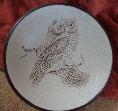 Buy Owl Bowl Purbeck Pottery Stoneware Beige 21.5 Cms Diameter Retro • 9.50£