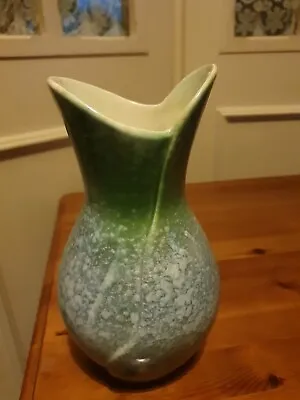 Buy Vintage SylvaC  Fish Mouth   Mottled Green Vase In Pattern # 741 - 21 Cm • 15£
