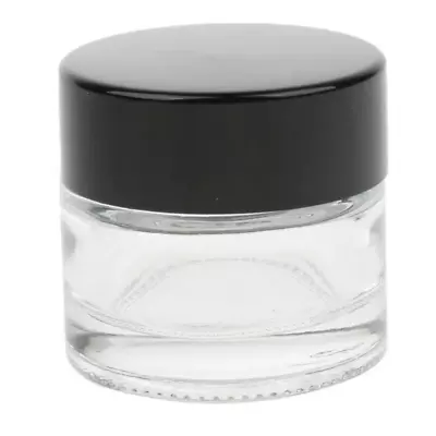 Buy 2 X Empty Glass Clear Round Jars Containers With Lids For Cosmetic Lotion Cream • 5.99£