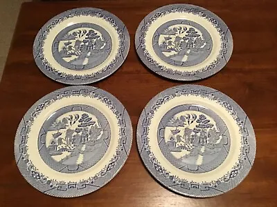 Buy 10  Willow Pattern Dinner Plates Vintage Barratts Of Staffordshire Tableware X4 • 9.95£