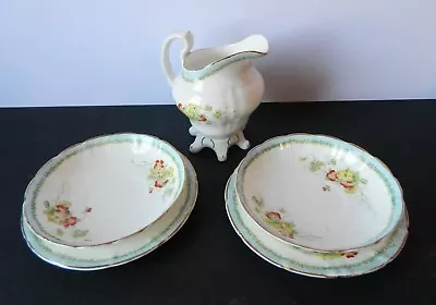 Buy Antique Sutherland China England Hand Painted Milk Jug & 2 Saucers/Side Plates  • 9.50£