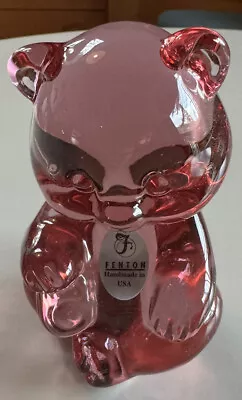 Buy Vintage Fenton Pink Glass Bear- Original Label- EX • 24£
