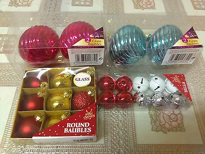 Buy Christmas Tree Decorations MIXED Baubles 23 Pieces In A 4 Pack MULTI COLOURS • 9.99£