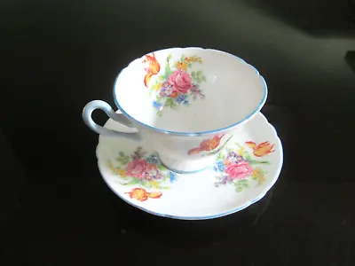 Buy A Rare Shelley Cup And Saucer,butchers Crocus Pattern Gainsborough  Shape • 34.99£