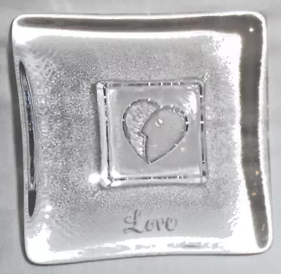 Buy Kosta Boda Swedish Footed 'Love' Art Glass Bowl/Dish • 18.94£