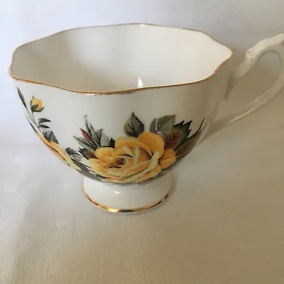 Buy VINTAGE QUEEN ANNE BONE CHINA YELLOW ROSES Tea Cup Vgc • 3.99£