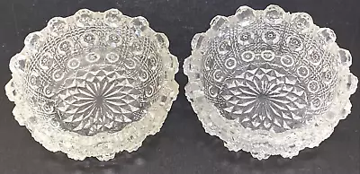 Buy Open Salts Set Of 2 Crystal Glass Antique ABC Cut Sharp Facet Points • 23.21£