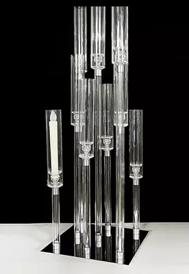 Buy Contemporary 9 Arm Glass And Crystal Candelabra 100cm Tall • 180£