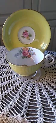 Buy Royal Grafton Vintage Yellow Bone China Cup And Saucer Made In England, + Stand • 23.71£