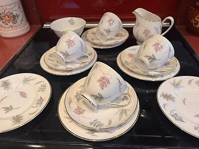 Buy Very Pretty Pink China Tea Set For Four By Tuscan • 19.50£