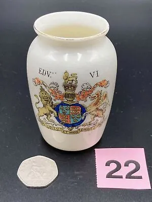 Buy WH Goss Crested China - Jar Vase W/ Flat Base & Wide Top - King Edward VI Arms • 7£