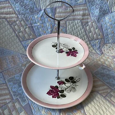 Buy Biltons Staffordshire Two Tier Cake Stand. Rose 1960s Tea Party. Made In England • 8.99£
