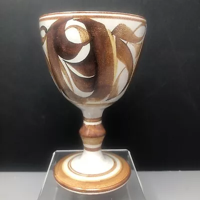 Buy Alan Cagier Smith For Aldermaston Pottery Decorated Goblet Tin Glaze #785 • 80£