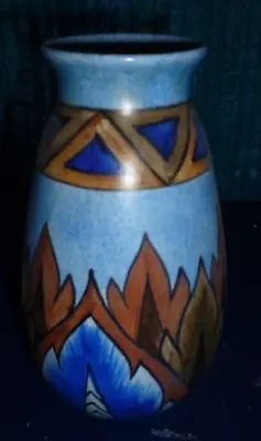 Buy Art Deco - Clews Chameleon Ware Blue Flame 16cm - Shaped Vase • 49.99£