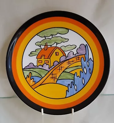 Buy Clarice Cliff Bizarre Plate Wedgwood Reproduction Orange Roof Cottage • 21£