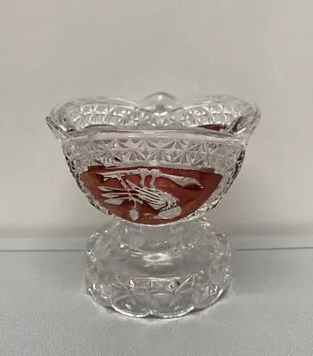 Buy Vintage German Hofbauer Red Bird Byrde Lead Crystal Candle Holder  • 9.97£
