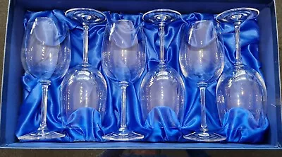 Buy Bohemia Crystal Wine Glasses Set Of 6 Fine Etched Detail To Rim Presentation Box • 10£
