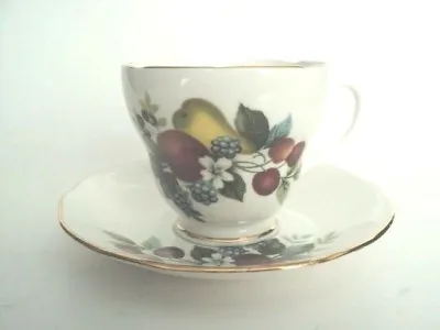 Buy  Duchess Footed Cup And Saucer Fruit & Berries Pattern Bone China England  • 9.62£