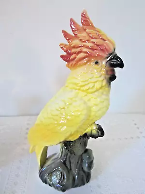 Buy Vintage 10.25  Tall Yellow Ceramic Cockatoo/cockatiel Bird Figurine • 37.95£