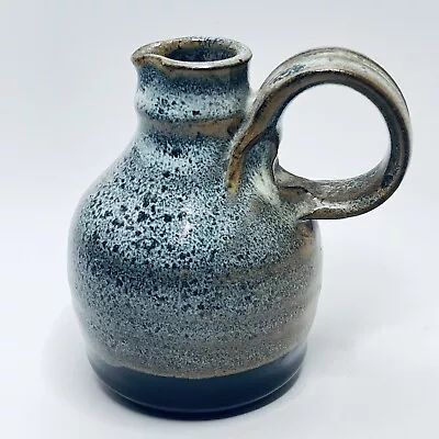 Buy Vintage Stoneware Pitcher Jug Vase Miniature Studio Pottery Blue Brown 9 X 6 Cm • 10£
