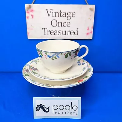 Buy Poole Pottery CRANBORNE * BREAKFAST TRIO Large Tea Cup,  Saucer, Side Plate  VGC • 14.95£