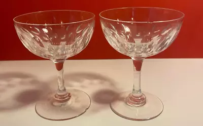 Buy Victorian Style/Edwardian Double Cut Lens Champagne Coupes, Set Of 2 (A/F) • 12.99£