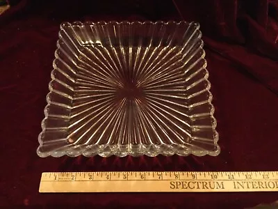 Buy Vintage Heisey Crystolite 10  Square Shallow Bowl Tray Elegant Glassware • 37.79£