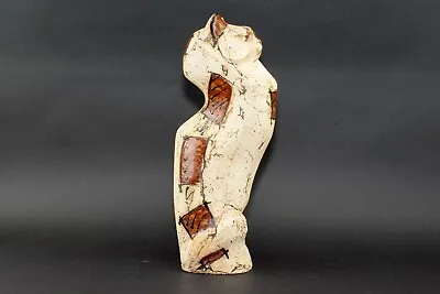 Buy Hand Built Egyptian Persian Seated Studio Pottery CAT Figure 12 3/4  32.4cm Tall • 130£