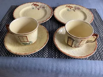 Buy 2X Keele St Pottery Company Cottage Ware Trios (cup/saucer/teaplate) • 8.99£