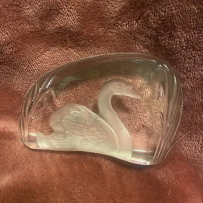 Buy Vintage Paperweight Swan Crystal Etched England Danbury Mint Marked • 8.49£