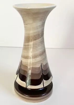 Buy Jersey Pottery Vase Size 6.5  Brown Colour Mix Shaped Base C.1 Studio Vintage • 10£