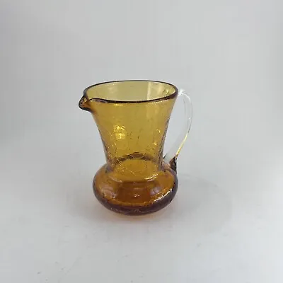 Buy Vtg Amber Crackle Glass Mini Creamer Pitcher Vase Replacement 3.5” • 14.46£