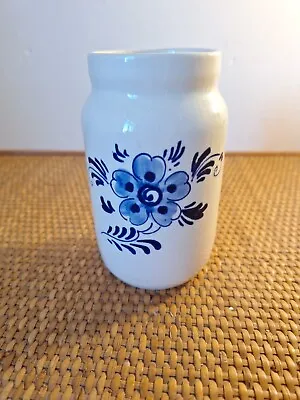 Buy Hand Painted Delft Ware Vase Holland Floral Man In Stocks Blue White 5  High • 20£