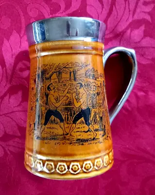 Buy LORD NELSON BEER STEIN TANKARD MUG VINTAGE BOXING SCENE ENGLAND POTTERY 1950's • 14.99£