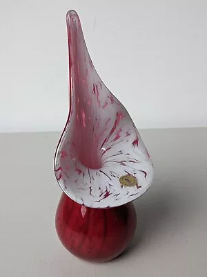 Buy Mtarfa Malta Art Glass Vase Jack In Pulpit Original Label Red White 10  Cased • 16.95£