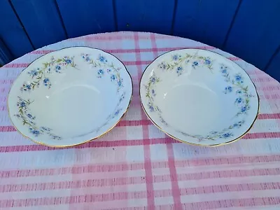 Buy Vintage Duchess Bone China Tranquillity Forget Me Nots Cereal Dessert Bowls X 2 • 9.99£