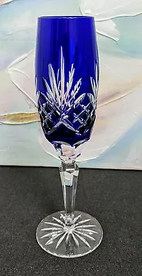 Buy Vintage BOHEMIAN/AJKA Crystal Glass Champane Flute, Blue Cut-to-Clear, 6oz, 9  • 38.35£